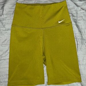 Olive Nike High-Waisted Spandex Biker Shorts 7" Inseam